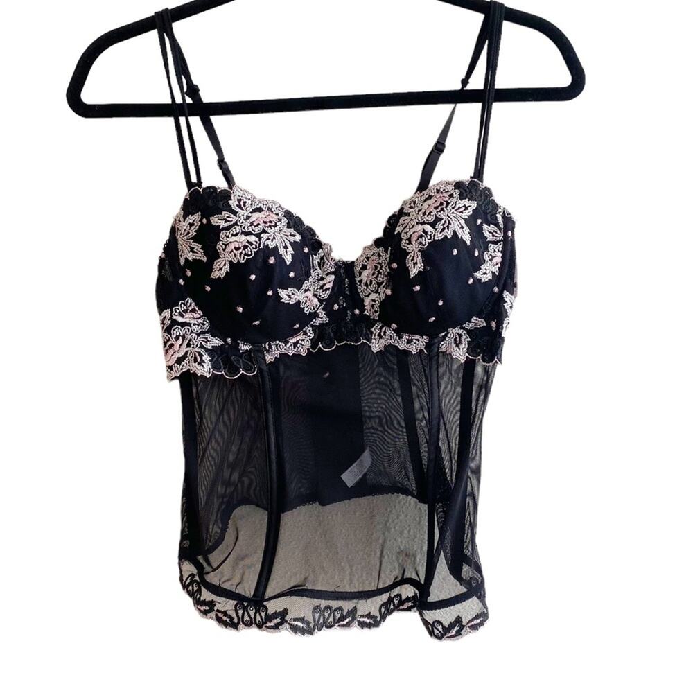 Donna L’Oren Sheer Mesh Lace Corset